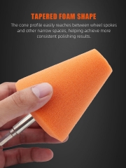 SPTA Orange 6mm Shank Polishing Cone, Car Wheel Hub Drill Buffing Sponge Pads , Polishing Ball,Car Buffers and Polishers Cone Pad for Drill, Attaches to Standard Household Drill