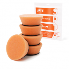 SPTA 5Pack 1Inch /2Inch T40 Orange Medium-Cut Foam Polishing Pad For DA/RO Car Polisher To Remove Light Cutting Pad ,Remove 2000# Sanding Disc Marks ,Fine Scratches & Light Oxidation High-Cut Foam Pad For Car Detailing, Tight Areas and Small Spaces