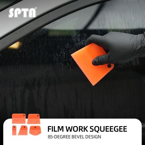 SPTA 5PCS Film Work Squeegee Kit,Flexible TPU Squeegee Kit with Different Size Anti-Scratch Rubber Squeegee for car vinyl wrapping, window tint/film/decal installation