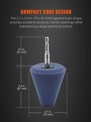 SPTA Blue 6mm Shank Polishing Cone, Car Wheel Hub Drill Buffing Sponge Pads , Polishing Ball,Car Buffers and Polishers Cone Pad for Drill, Attaches to Standard Household Drill