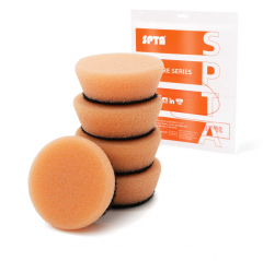 SPTA 5Pack 1Inch /2Inch T40 Orange Medium-Cut Foam Polishing Pad For DA/RO Car Polisher To Remove Light Cutting Pad ,Remove 2000# Sanding Disc Marks ,Fine Scratches & Light Oxidation High-Cut Foam Pad For Car Detailing, Tight Areas and Small Spaces
