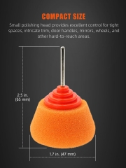 SPTA Mini Polishing Pads Set,5pcs Orange Flexible Shaft Flat Polishing Pads Set,Car Detailing Pads For Small Area for Flexible Shaft & Drill Attachment