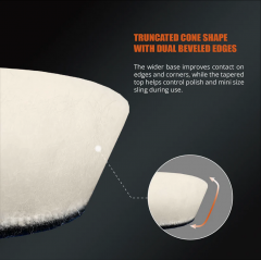 SPTA 5Pack 25MM Wool Polishing Pad, T160 White Heavy Cut Wool Pad to Remove 1200#/1500# Sanding Disc Marks, Deep Scratches, Orange Peel and Heavy Oxidation for Automotive, Car, RV, Motorbike & Boat