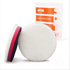 SPTA 2Pack 3Inch Japanese Wool Polishing Pad, T120 Heavy Cut Wool Pad to Remove 1200#/1500# Sanding Disc Marks, Deep Scratches, Orange Peel and Heavy Oxidation for Automotive, Car, RV, Motorbike & Boat