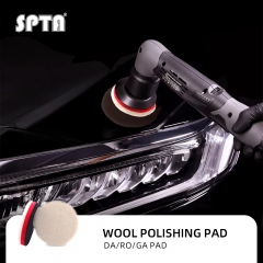 SPTA 2Pack 3Inch Japanese Wool Polishing Pad, T120 Heavy Cut Wool Pad to Remove 1200#/1500# Sanding Disc Marks, Deep Scratches, Orange Peel and Heavy Oxidation for Automotive, Car, RV, Motorbike & Boat