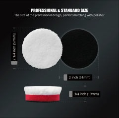 SPTA 5Pack 2Inch Microfiber Pads, T20 Microfiber Finishing Pads to Remove Fine Scratches, Car Wash Scratches and Holograms for Dual Action Car Polisher Finishing Polishing Waxing