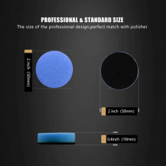 SPTA 5Pack 2Inch Blue Medium Cut Polishing Pad for Car Buffer Polisher Compound Polishing Sponge Pads Compounding, Polishing,Remove 1500#/2000# Sanding Marks For Car Detailing, Tight Areas and Small Spaces