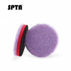 SPTA 2Pack 3Inch Wool Polishing Pad, T140 Purple Heavy Cut Wool Pad to Remove 1200#/1500# Sanding Disc Marks, Deep Scratches, Orange Peel and Heavy Oxidation for Automotive, Car, RV, Motorbike & Boat