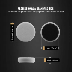 SPTA 2Pack 3Inch Gray Light Cut & Polish Pad for Car Buffer Polisher Compound Polishing, Buffing, Compounding, And removal of ultra-fine swirl marks, car wash scratches, and hazing, leaving a swirl-free gloss finish For Car Detailing, Tight Areas and Sma
