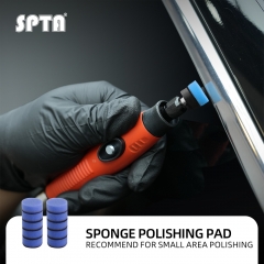 SPTA 10Pack 1Inch Blue Medium Cut Polishing Pad for Car Buffer Polisher Compound Polishing Sponge Pads Compounding, Polishing,Remove 1500#/2000# Sanding Marks For Car Detailing, Tight Areas and Small Spaces