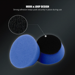 SPTA 10Pack 1Inch Blue Medium Cut Polishing Pad for Car Buffer Polisher Compound Polishing Sponge Pads Compounding, Polishing,Remove 1500#/2000# Sanding Marks For Car Detailing, Tight Areas and Small Spaces