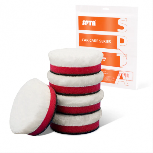 SPTA 5Pack 2Inch Microfiber Pads, T20 Microfiber Finishing Pads to Remove Fine Scratches, Car Wash Scratches and Holograms for Dual Action Car Polisher Finishing Polishing Waxing