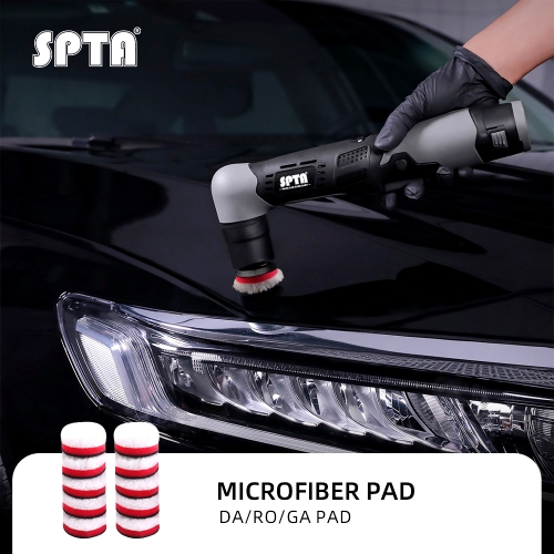 SPTA 10Pack 1Inch Microfiber Pads, T20 Microfiber Finishing Pads to Remove Fine Scratches, Car Wash Scratches and Holograms for Dual Action Car Polisher Finishing Polishing Waxing
