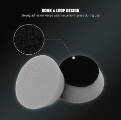 SPTA 10Pack 1Inch Gray Light Cut & Polish Pad for Car Buffer Polisher Compound Polishing, Buffing, Compounding, And removal of ultra-fine swirl marks, car wash scratches, and hazing, leaving a swirl-free gloss finish For Car Detailing, Tight Areas and Sm