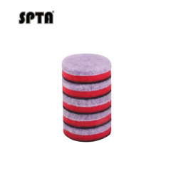 SPTA 5Pack 2Inch Wool Polishing Pad, T140 Purple Heavy Cut Wool Pad to Remove 1200#/1500# Sanding Disc Marks, Deep Scratches, Orange Peel and Heavy Oxidation for Automotive, Car, RV, Motorbike & Boat