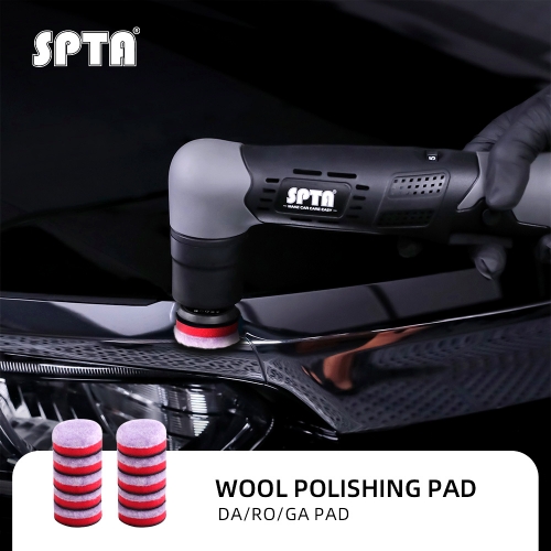 SPTA 10Pack 1Inch Wool Polishing Pad, T140 Purple Heavy Cut Wool Pad to Remove 1200#/1500# Sanding Disc Marks, Deep Scratches, Orange Peel and Heavy Oxidation for Automotive, Car, RV, Motorbike & Boat