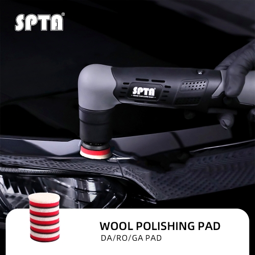SPTA 5Pack 2Inch Japanese Wool Polishing Pad, T120 Heavy Cut Wool Pad to Remove 1200#/1500# Sanding Disc Marks, Deep Scratches, Orange Peel and Heavy Oxidation for Automotive, Car, RV, Motorbike & Boat
