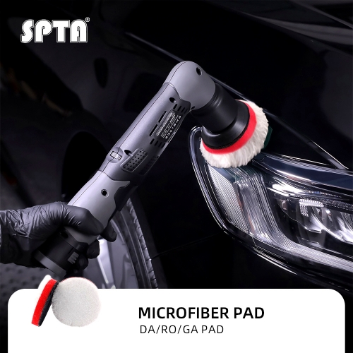 SPTA 2Pack 3Inch Microfiber Pads, T20 Microfiber Finishing Pads to Remove Fine Scratches, Car Wash Scratches and Holograms for Dual Action Car Polisher Finishing Polishing Waxing