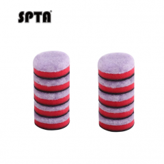 SPTA 10Pack 1Inch Wool Polishing Pad, T140 Purple Heavy Cut Wool Pad to Remove 1200#/1500# Sanding Disc Marks, Deep Scratches, Orange Peel and Heavy Oxidation for Automotive, Car, RV, Motorbike & Boat