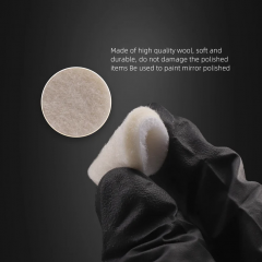 SPTA 5Pcs 25mm Wool Felt Polishing Pad Set - Felt Buffing Pad Wool Polishing Bits , Wool Polishing Pad Buffing Wheels Flocking Hook & Loop Back for Random Orbital Sander