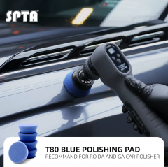 SPTA 5Pack 2Inch Blue Medium Cut Polishing Pad for Car Buffer Polisher Compound Polishing Sponge Pads Compounding, Polishing,Remove 1500#/2000# Sanding Marks For Car Detailing, Tight Areas and Small Spaces