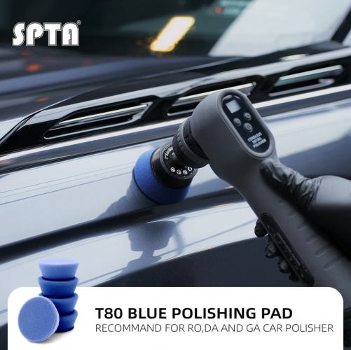 SPTA 5Pack 2Inch Blue Medium Cut Polishing Pad for Car Buffer Polisher Compound Polishing Sponge Pads Compounding, Polishing,Remove 1500#/2000# Sanding Marks For Car Detailing, Tight Areas and Small Spaces