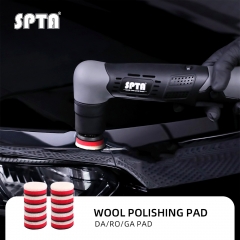SPTA 10Pack 1Inch Japanese Wool Polishing Pad, T120 Heavy Cut Wool Pad to Remove 1200#/1500# Sanding Disc Marks, Deep Scratches, Orange Peel and Heavy Oxidation for Automotive, Car, RV, Motorbike & Boat