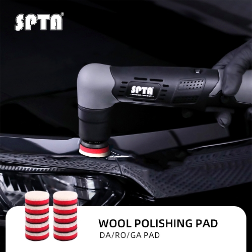SPTA 10Pack 1Inch Japanese Wool Polishing Pad, T120 Heavy Cut Wool Pad to Remove 1200#/1500# Sanding Disc Marks, Deep Scratches, Orange Peel and Heavy Oxidation for Automotive, Car, RV, Motorbike & Boat