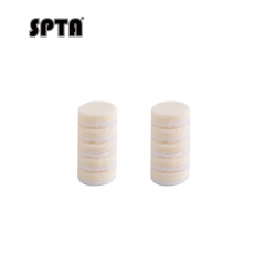 SPTA 10Pcs 12.5mm Wool Felt Polishing Pad Set - Felt Buffing Pad Wool Polishing Bits , Wool Polishing Pad Buffing Wheels Flocking Hook & Loop Back for Random Orbital Sander