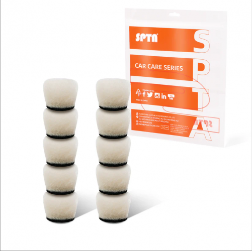 SPTA 10Pack 12.5MM Wool Polishing Pad, T160 White Heavy Cut Wool Pad to Remove 1200#/1500# Sanding Disc Marks, Deep Scratches, Orange Peel and Heavy Oxidation for Automotive, Car, RV, Motorbike & Boat