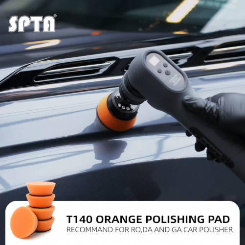 SPTA 5Pack 2Inch Orange Heavy Cut Polishing Pad for Car Buffer Polisher Compound Polishing Sponge Pads, Compounding, Polishing,Remove 1200#/1500# Sanding Marks For Car Detailing, Tight Areas and Small Spaces