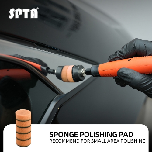 SPTA 5Pack 2Inch Orange Heavy Cut Polishing Pad for Car Buffer Polisher Compound Polishing Sponge Pads, Compounding, Polishing,Remove 1200#/1500# Sanding Marks For Car Detailing, Tight Areas and Small Spaces