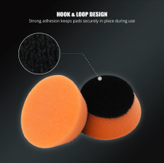 SPTA 5Pack 2Inch Orange Heavy Cut Polishing Pad for Car Buffer Polisher Compound Polishing Sponge Pads, Compounding, Polishing,Remove 1200#/1500# Sanding Marks For Car Detailing, Tight Areas and Small Spaces