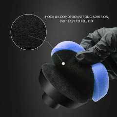 SPTA 2Pack 3Inch Blue Medium Cut Polishing Pad for Car Buffer Polisher Compound Polishing Sponge Pads Compounding, Polishing,Remove 1500#/2000# Sanding Marks For Car Detailing, Tight Areas and Small Spaces