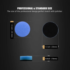 SPTA 10Pack 1Inch Blue Medium Cut Polishing Pad for Car Buffer Polisher Compound Polishing Sponge Pads Compounding, Polishing,Remove 1500#/2000# Sanding Marks For Car Detailing, Tight Areas and Small Spaces