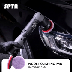 SPTA 2Pack 3Inch Wool Polishing Pad, T140 Purple Heavy Cut Wool Pad to Remove 1200#/1500# Sanding Disc Marks, Deep Scratches, Orange Peel and Heavy Oxidation for Automotive, Car, RV, Motorbike & Boat