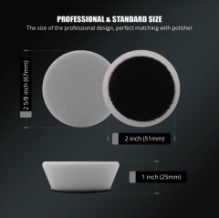 SPTA 5Pack 2Inch Gray Light Cut & Polish Pad for Car Buffer Polisher Compound Polishing, Buffing, Compounding, And removal of ultra-fine swirl marks, car wash scratches, and hazing, leaving a swirl-free gloss finish For Car Detailing, Tight Areas and Sma
