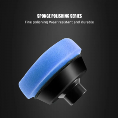 SPTA 2Pack 3Inch Blue Medium Cut Polishing Pad for Car Buffer Polisher Compound Polishing Sponge Pads Compounding, Polishing,Remove 1500#/2000# Sanding Marks For Car Detailing, Tight Areas and Small Spaces