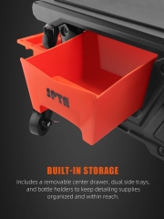SPTA Modular Detailing Creeper Seat, Mobile Rolling Utility Creeper Seat for Mechanics & Detailers With Storage Trays for Tools