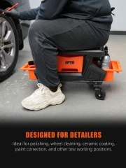 SPTA Modular Detailing Creeper Seat, Mobile Rolling Utility Creeper Seat for Mechanics & Detailers With Storage Trays for Tools