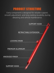 SPTA Aluminium Car Polishing Detail Support Rod Scalable Rod for Car Detailing
