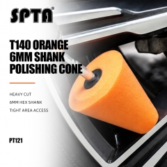 SPTA Orange 6mm Shank Polishing Cone, Car Wheel Hub Drill Buffing Sponge Pads , Polishing Ball,Car Buffers and Polishers Cone Pad for Drill, Attaches to Standard Household Drill
