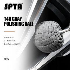 SPTA Grey Detailing Polishing Ball,Ball Buffing Polishing Pads 3 Inch Fine Cut Sponge Car Wheel Polishers Detail Polisher Tool ,Car Hub Polishing Sponge Pad with 1/4