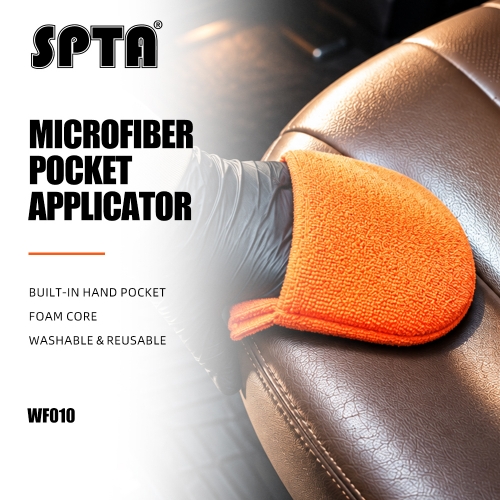 SPTA Soft Microfiber Car Wax Applicator Mitts Wax Foam Applicator Pad For Apply and Remove Wax Car Cleaning Pad