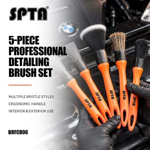 SPTA 5pcs Mixed Material Detailing Brush Interior Cleaning Brush for Auto Detailing