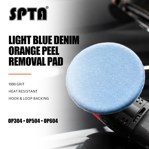 SPTA 5inch(125mm) Premium Denim Pad Orange Peel Removal Polishing Pad For Car Polisher