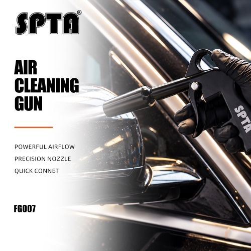 SPTA Air Blow Gun Car Interior Cleaning Gun High Pressure Car Detailing Cleaning Tool with Nozzle and Auto Detailing Dusting Brush for Quickly Blasts Dirt and Dust from Surface