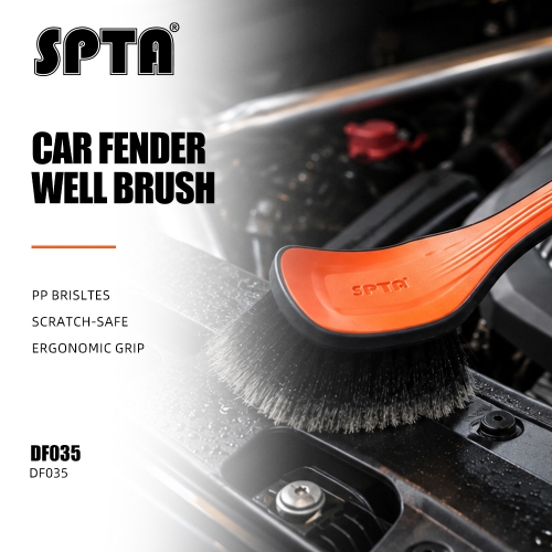 SPTA DF035 Black&Orange Car Detail Brush Detailong Brush For Car Interior Fabic Set Belt Leather Cleaning