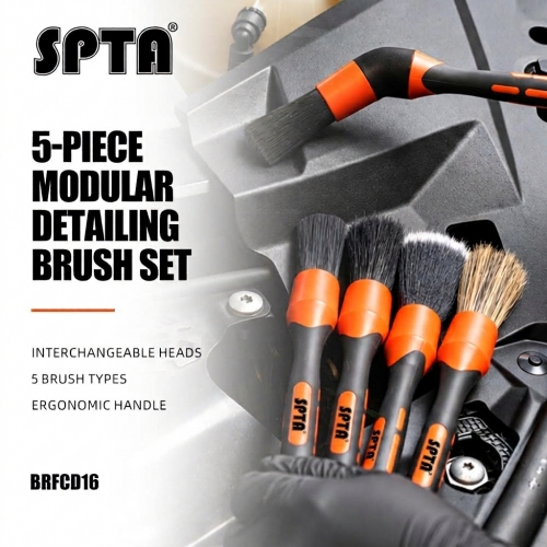 SPTA Direction Adjustable Head Brush Car Interior Detail Brush Set