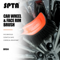 SPTA DF034 Black & Orange Car Weel&Rim Face Brush Made With PVC Bristle For Car Floor Mats Running Board Step Plates Cleaning